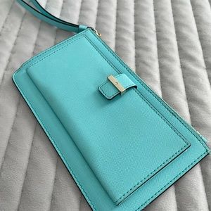 Kate Spade Turquoise Blue Wallet with Wristlet